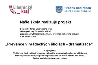 Prevence v hrádeckých školách - dramatizace